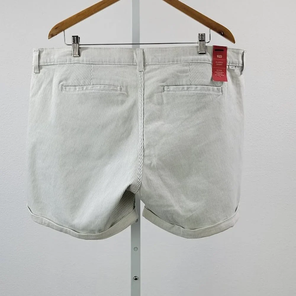 LEVIS striped classic chino shorts blue Sz 18/34w - Picture 4 of 9